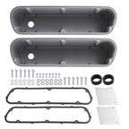 Aluminum Finned Black Valve Cover Set for Ford 289 302 351W V8 (1962–1985)