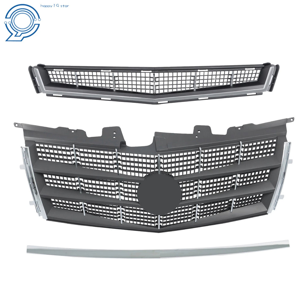 Front Upper & Lower Grill with Chrome Trim for Cadillac CTS (2008-2011)