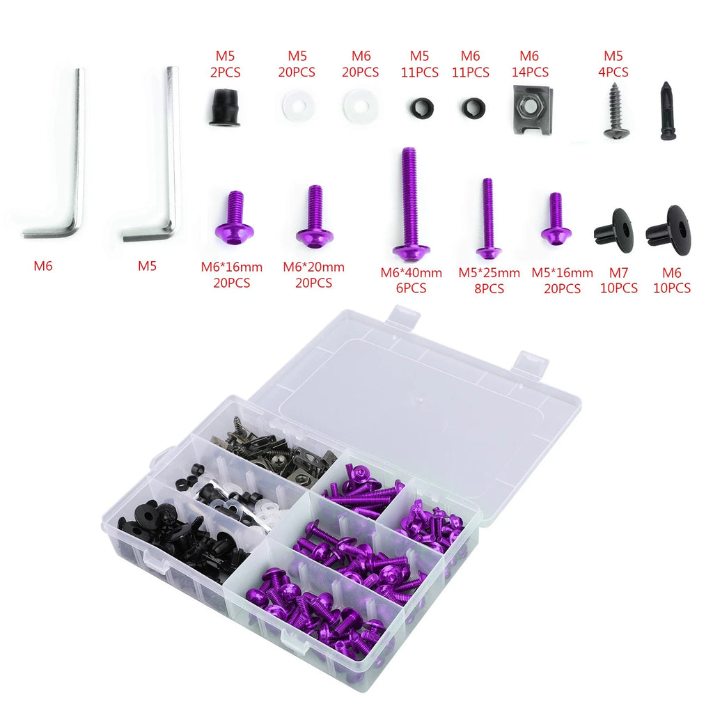 Fairing Bolts Screws Bodywork Kit for Yamaha YZF R6 R1 R3 R25 FZ07 FZ09 (2015–2023)