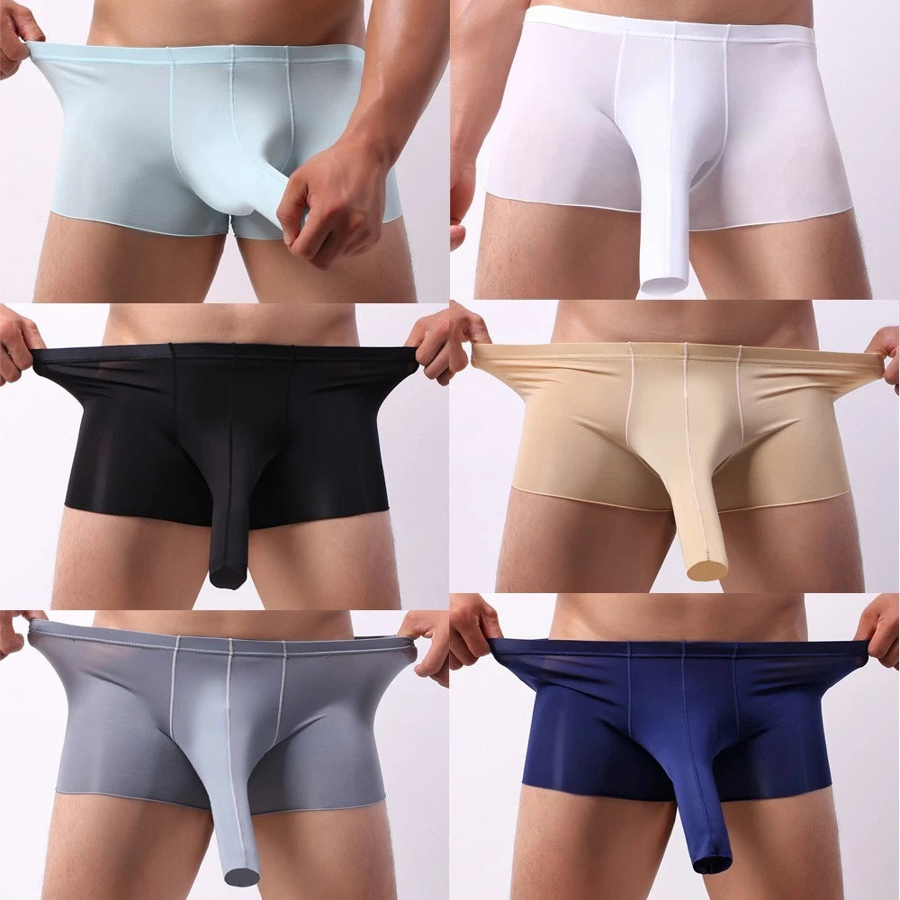 Set of 4 Men's Mid Rise Boxer Briefs - Breathable Comfortable Underpants