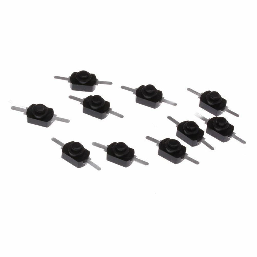 10pcs Latching On Off Push Button Switch for MINI Torch (30V DC, 250V)