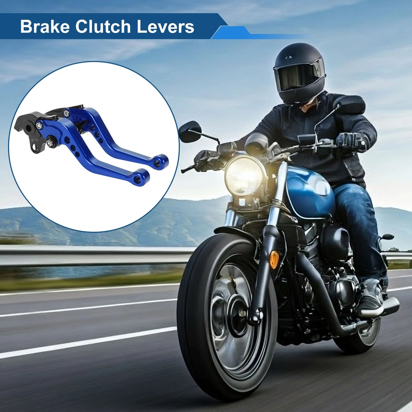 Long Brake Clutch Levers for Honda VFR1200F (2010–2014) Blue 1 Pair