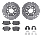 Set of 2 Brake Disc and Pad Kits for VW A3 (Rear)