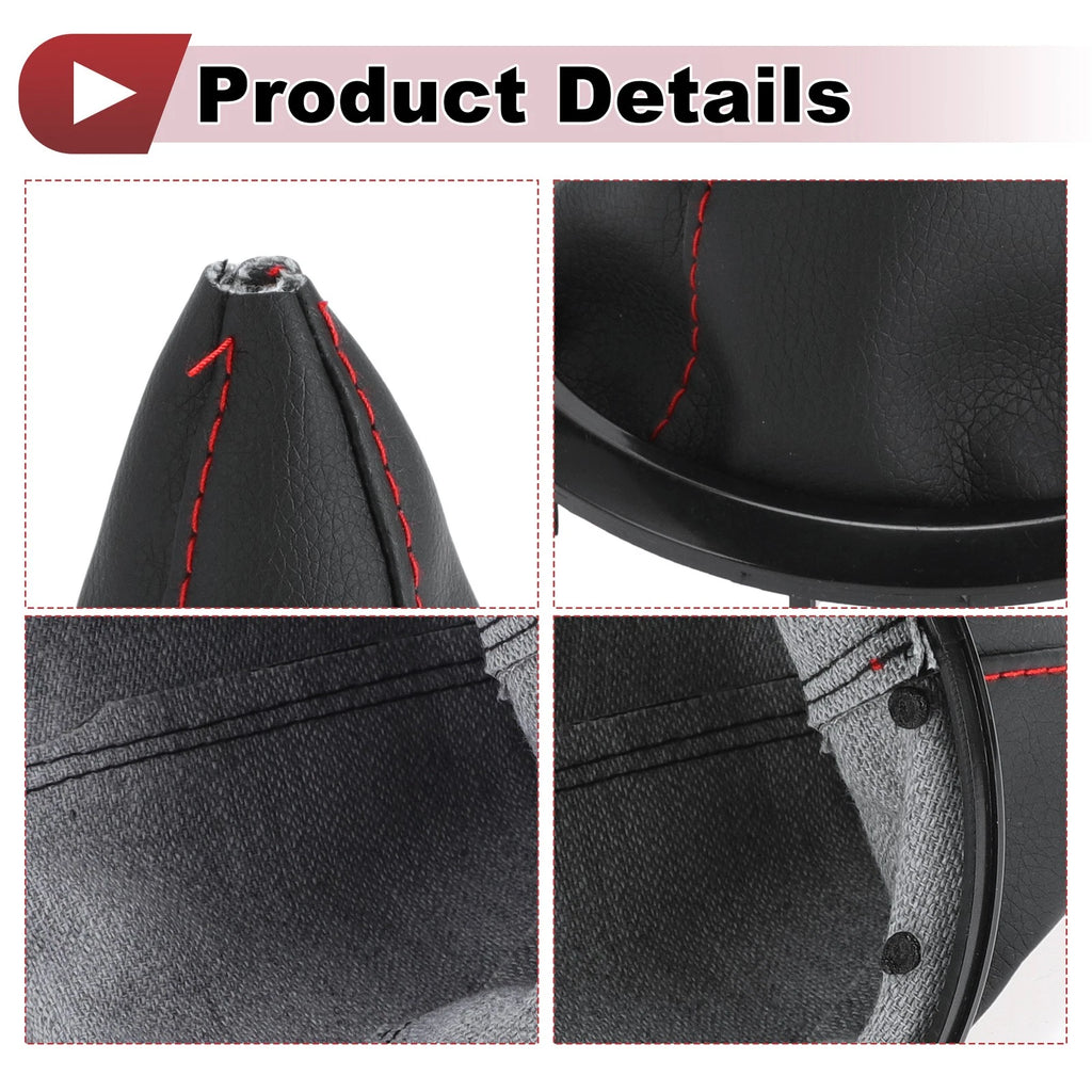 Gear Shift Stick Gaiter for Suzuki Swift (2005–2010) Black Red Faux Leather