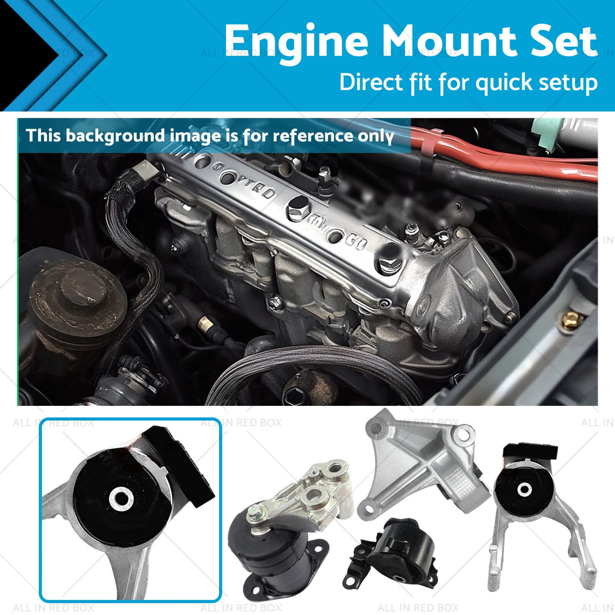 Engine Mount Kit Front+Rear+LH+RH for Honda Odyssey (2004–2014)