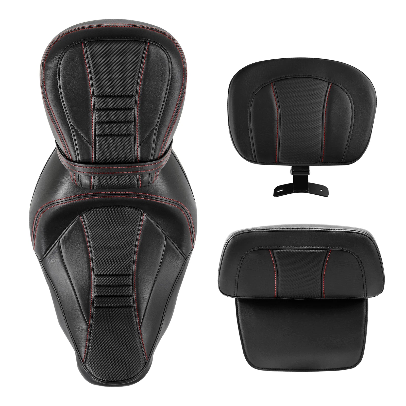 Low-Profile Backrest Seats for Harley Street Glide (2014–2023) Black