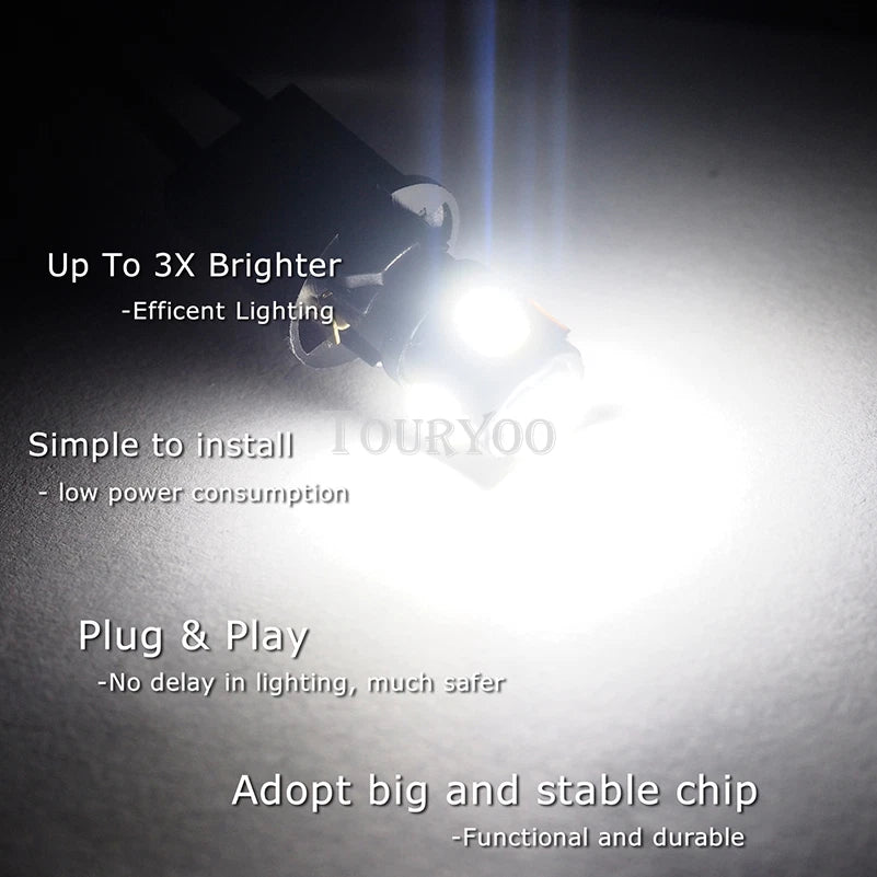 2X T10 LED License Plate Light Bulbs for Various Models (6000K White)