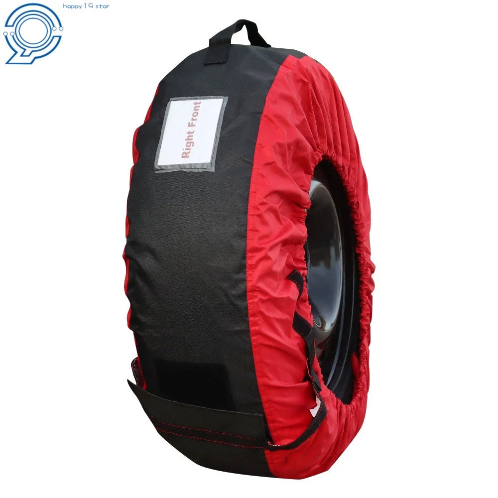 Set of 4 Tyre Bags for 22"-31" Tires - Red with Black Handle, 600D