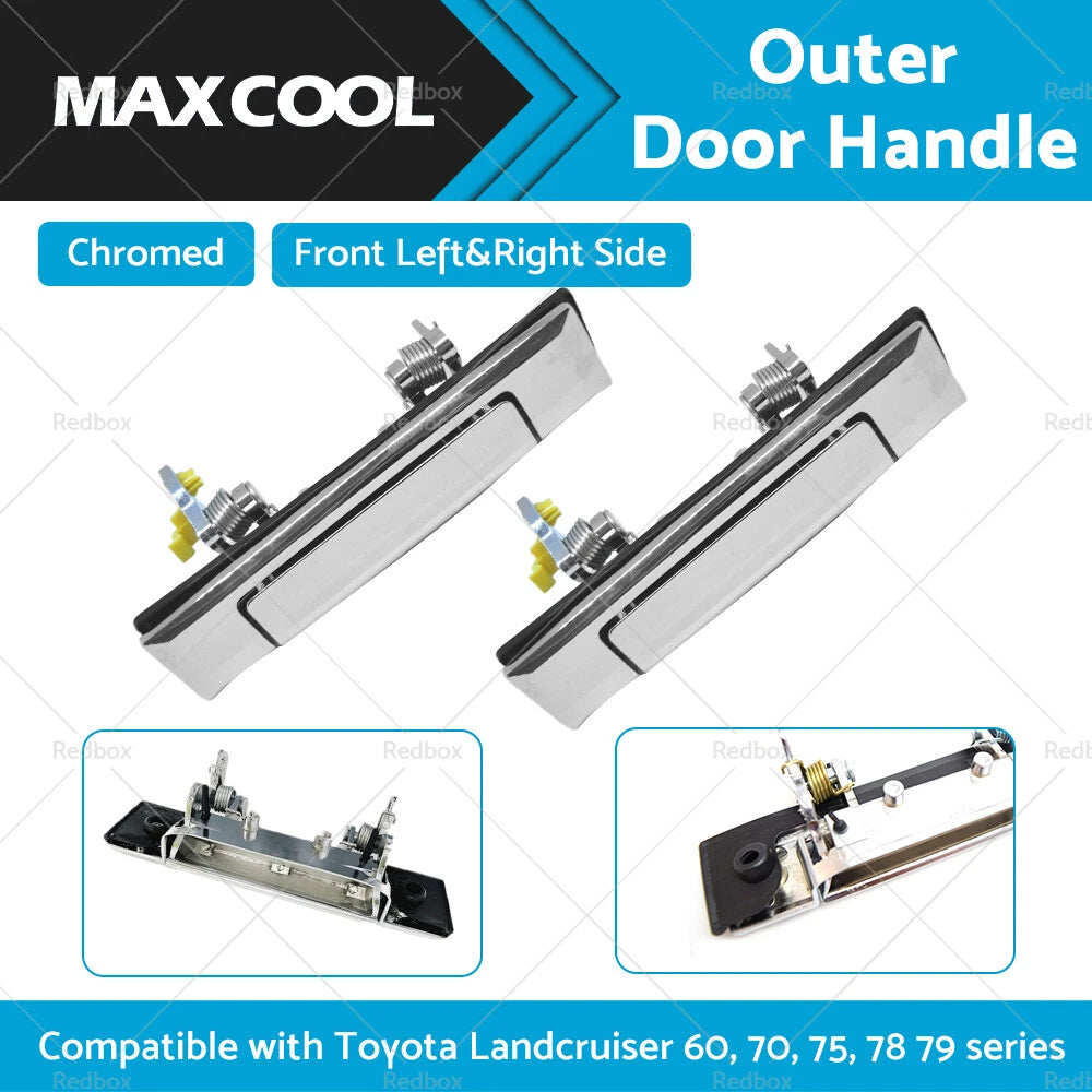 2X Chrome Door Handles for Toyota Landcruiser 60 70 75 78 79 80 (1980–2007)