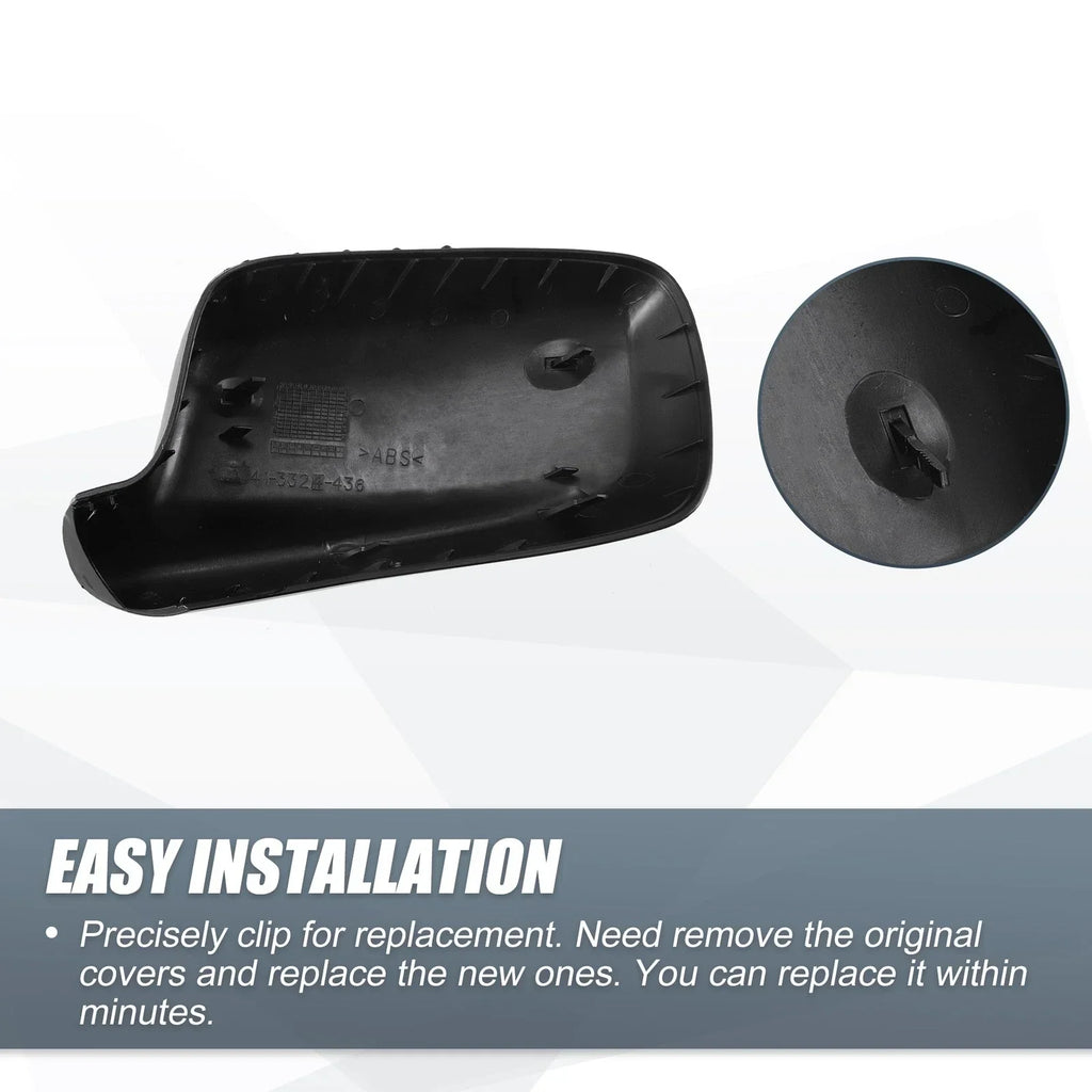 Right Side Mirror Cover Cap Gloss Black for BMW 3 Series E46, 7 Series E65 E66