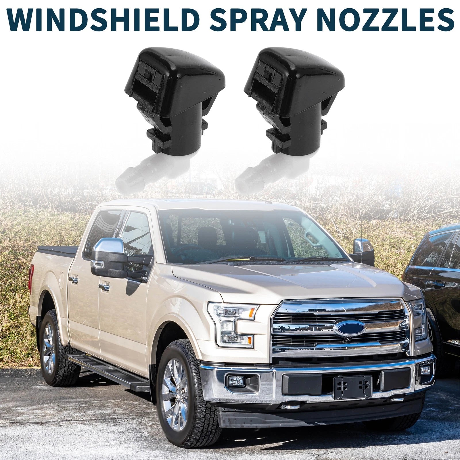 2Pcs Front Windshield Washer Nozzles for Ford F-450 Super Duty (2011–2016)