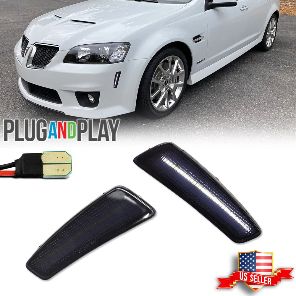 2X Smoke Front Side Marker Indicator LED Lights for Pontiac G8 (2008–2009)