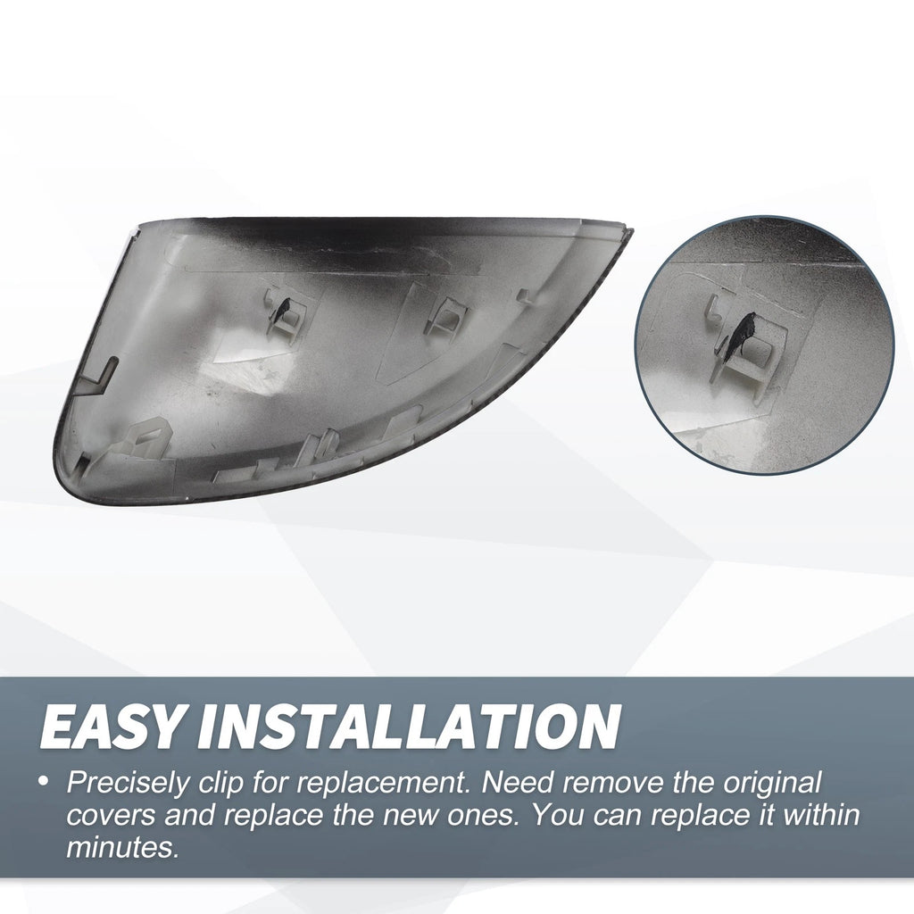 1 Pair Rearview Mirror Cover Cap Black Carbon Fiber for Audi A3 S3 RS3 (2013–2020)