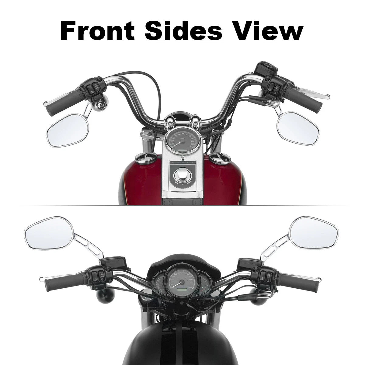 8mm Rearview Mirrors for Harley Sportster Iron 883 1200 (2004–2023)