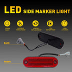2X Red LED Rear Bumper Side Marker Lights for Toyota RAV4 (1996–2000)
