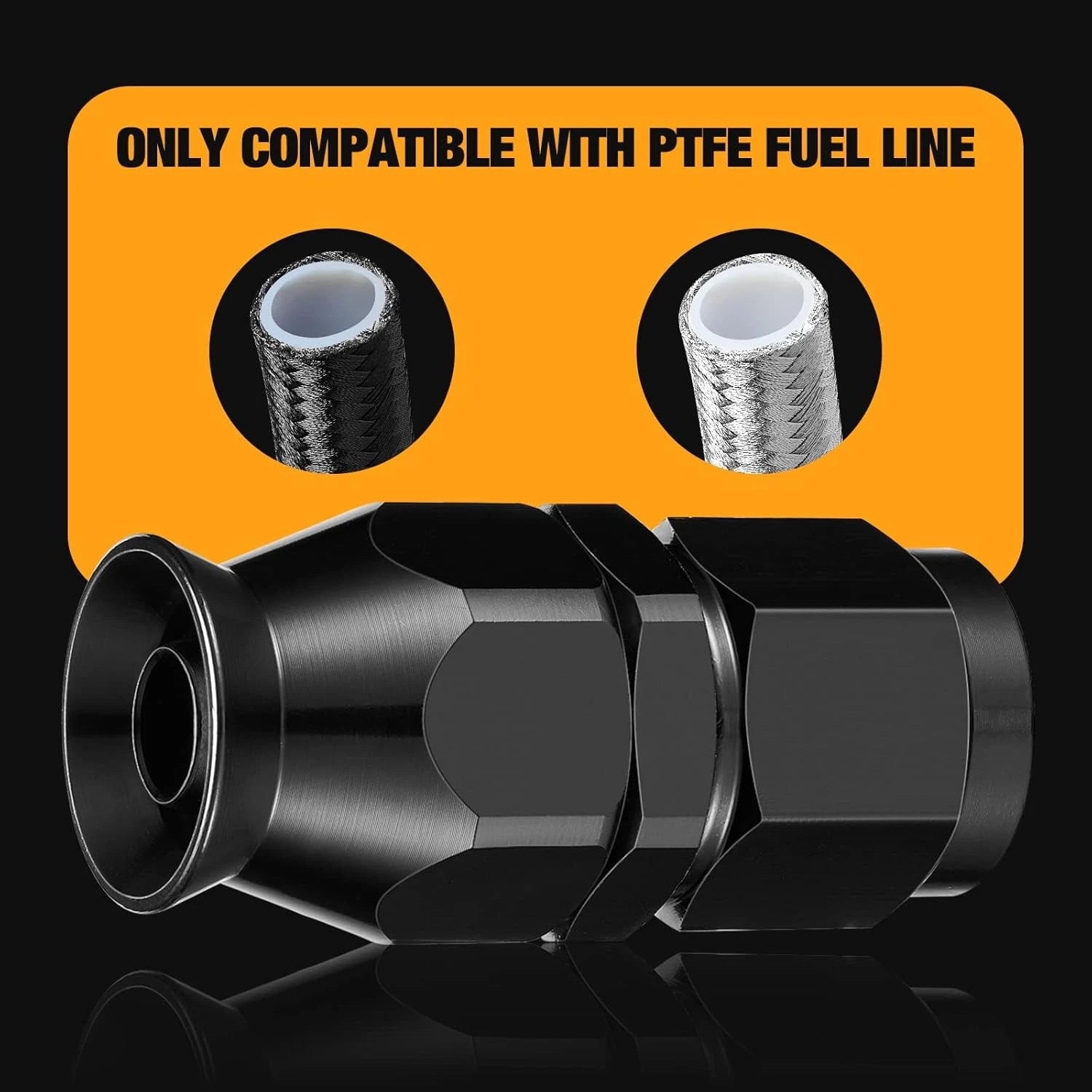10AN 0 Degree PTFE Oil Fuel Line Hose End Fitting for PTFE Hose