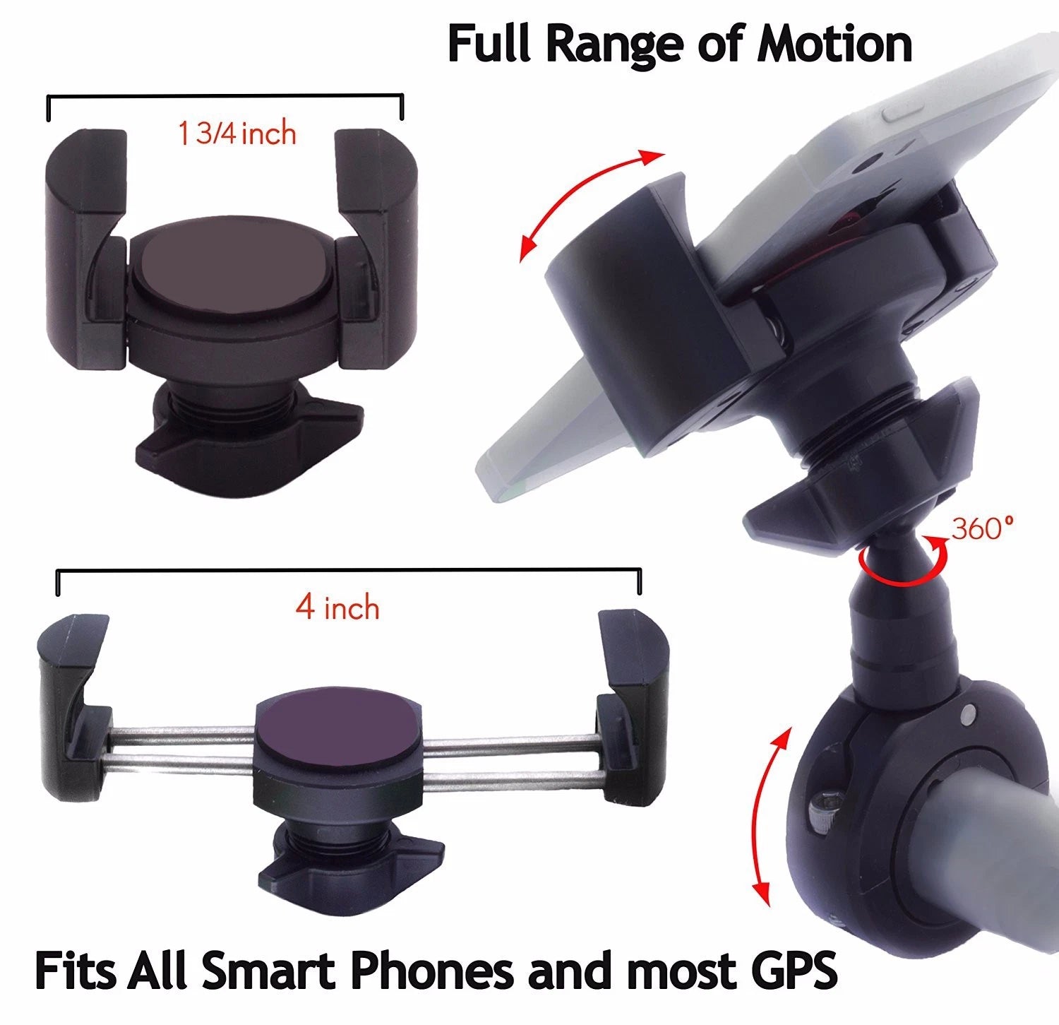 1.25" Motorcycle Handlebar Cell Phone Holder for Universal Fit (2010–2023)
