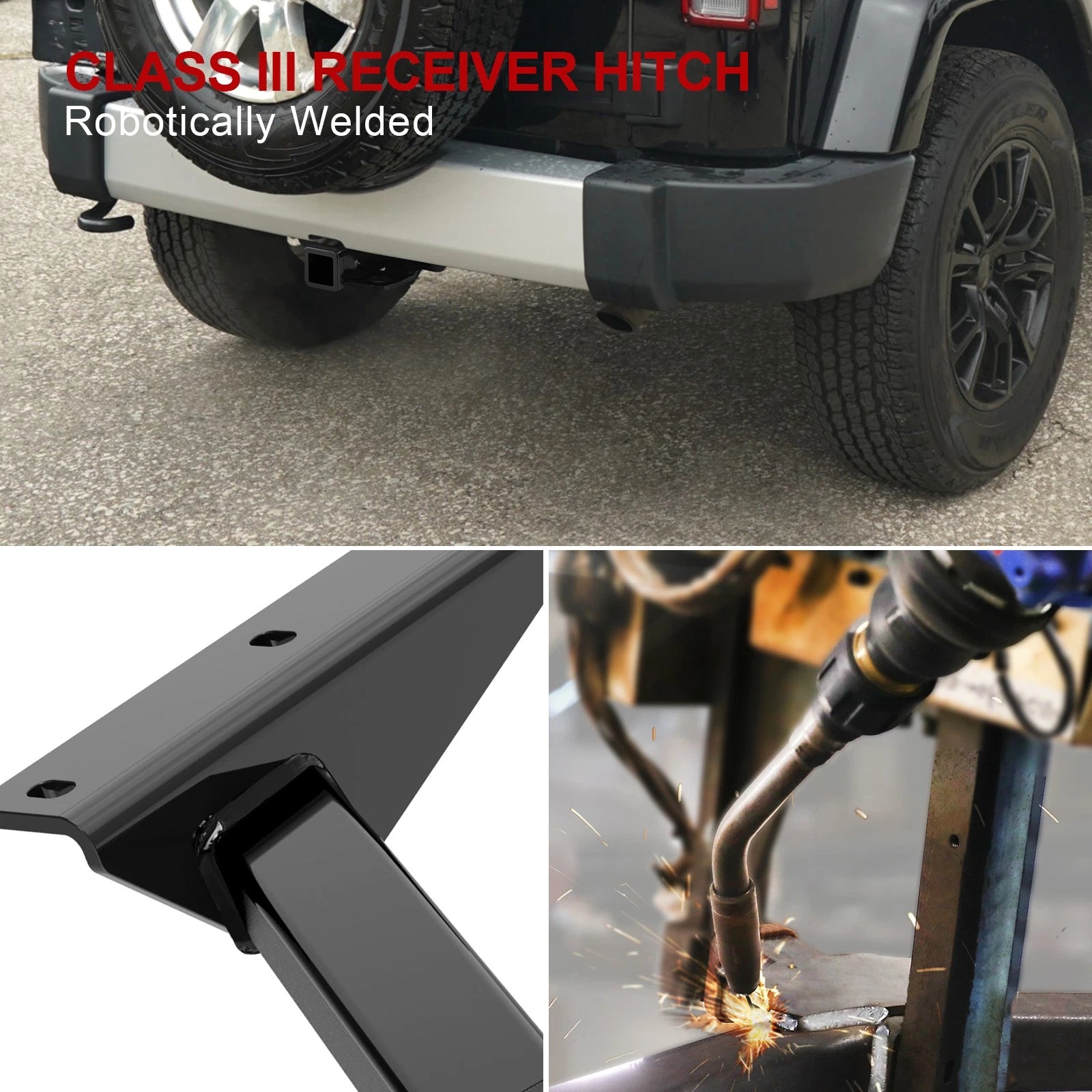 Trailer Towing Hitch Class 3 for Jeep Wrangler JK (2007-2018)