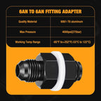 6AN Bulkhead Straight Fitting for Universal Vehicle Pipeline (1-Piece)