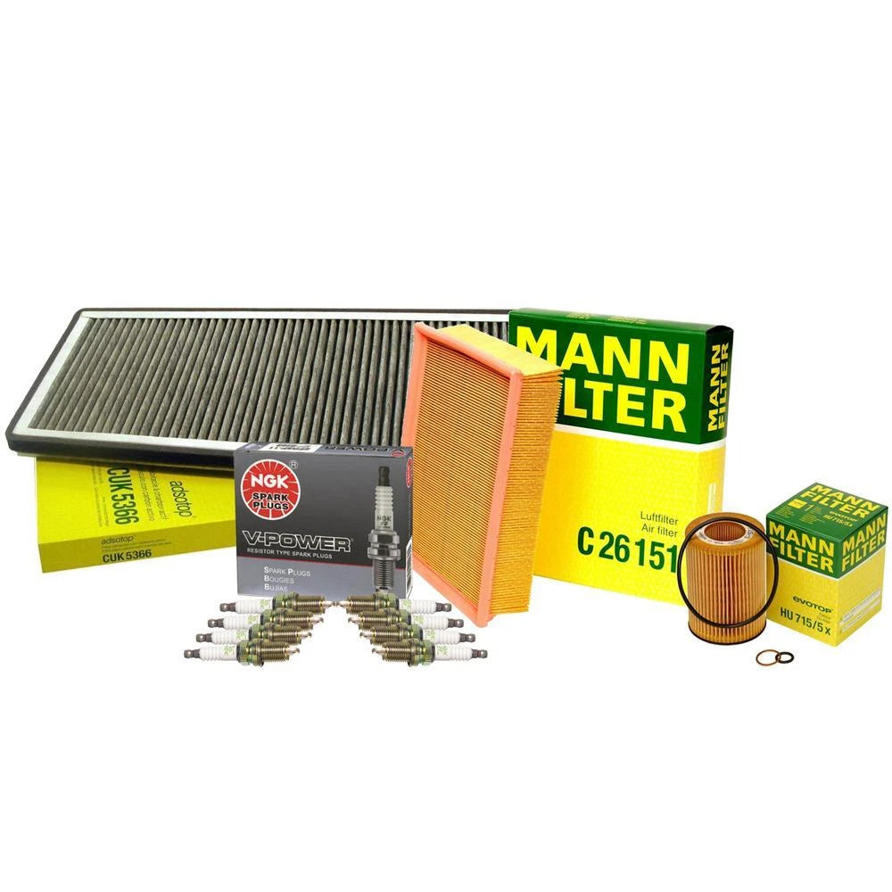 Ignition Tune Up Kit for BMW E53 X5 4.8is 4.8 V8 (2000–2006) - Mann Filters, NGK