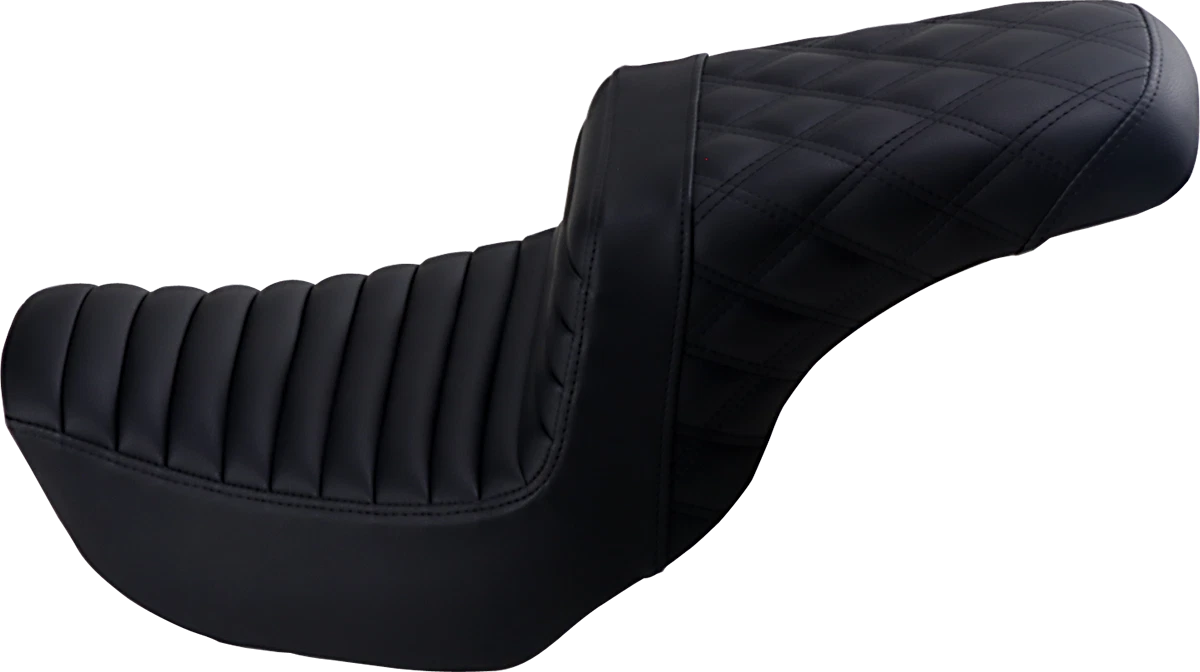 SADDLEMEN Step-Up Seat for Harley Davidson (2014–2023) - Black Tuck-n-Roll