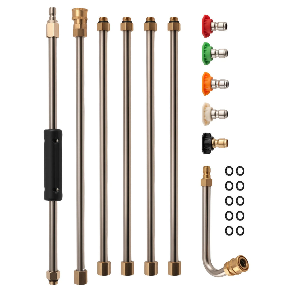 4000 PSI 15 in Pressure Washer Extension Wand for Stainless Steel Brass (6)