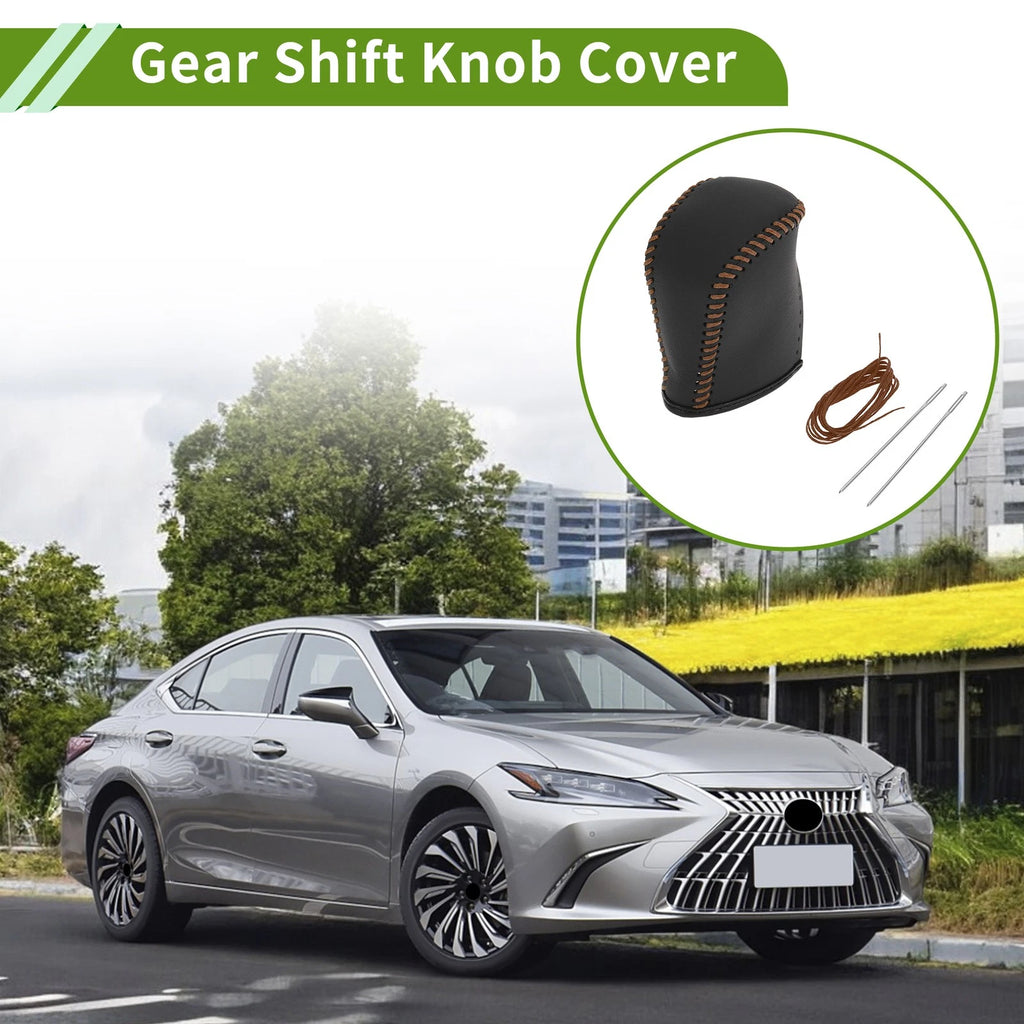Gear Shift Knob Cover for Lexus NX300 (2014–2021) Black Brown Faux Leather