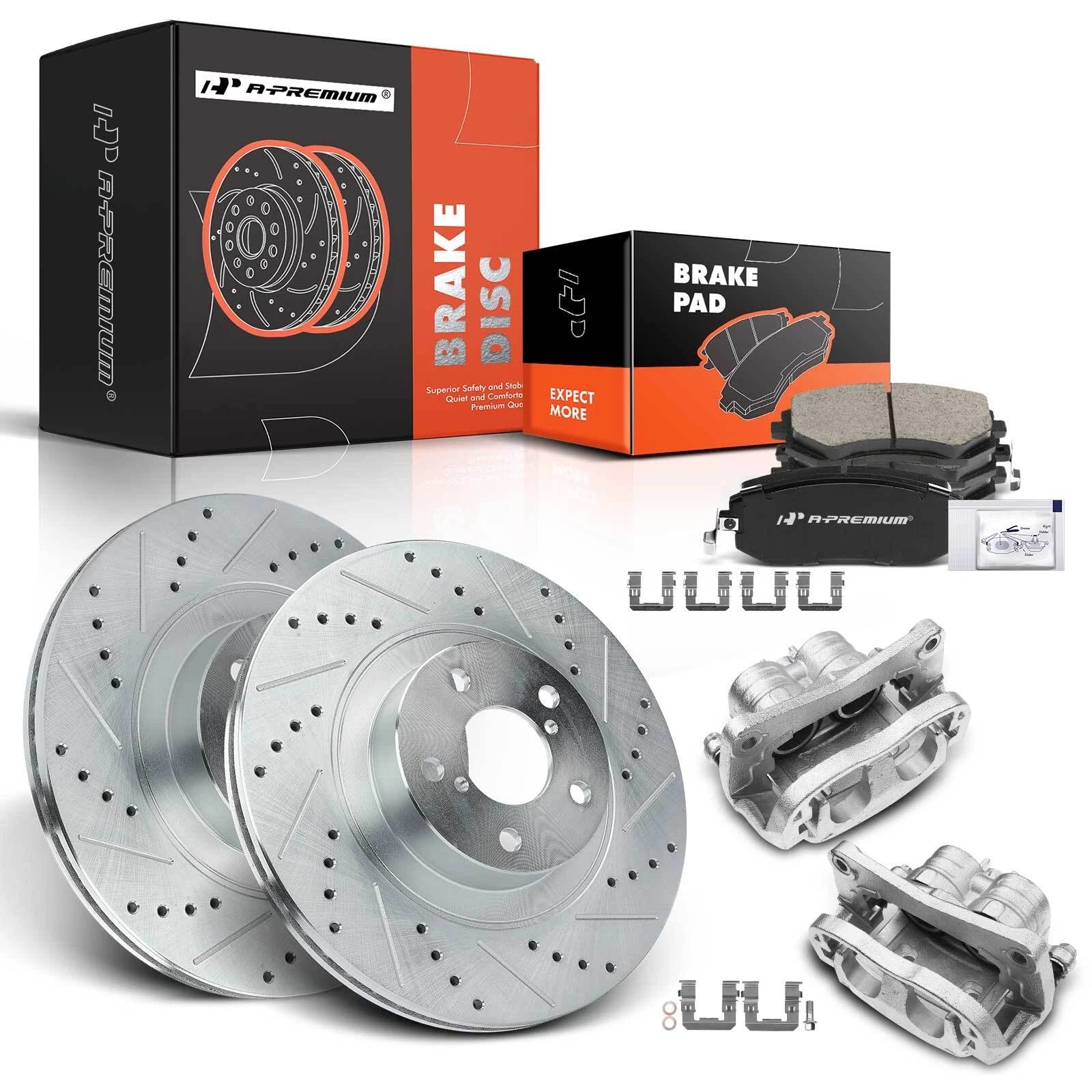 8x Drilled Brake Rotors & Pads for Subaru Outback Forester 