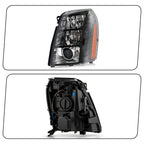 HID/Xenon Headlight Set for Cadillac Escalade (2007–2014) Black w/o Bulb