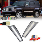 Clear Lens White LED Side Marker Lights for Jeep Liberty (2008–2012)