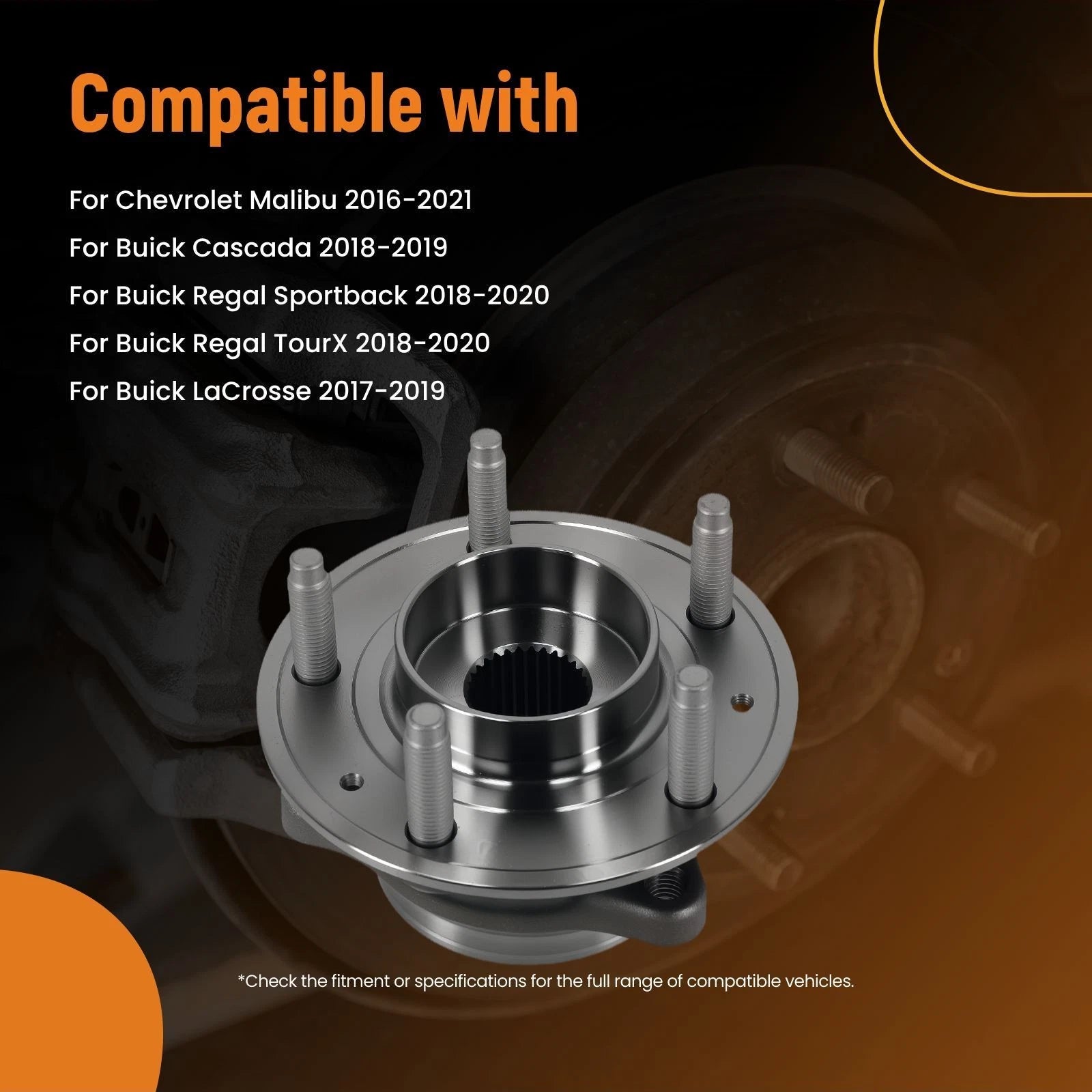 Front Left Right Wheel Hub Bearing for Chevrolet Malibu (2016–2021) 513398