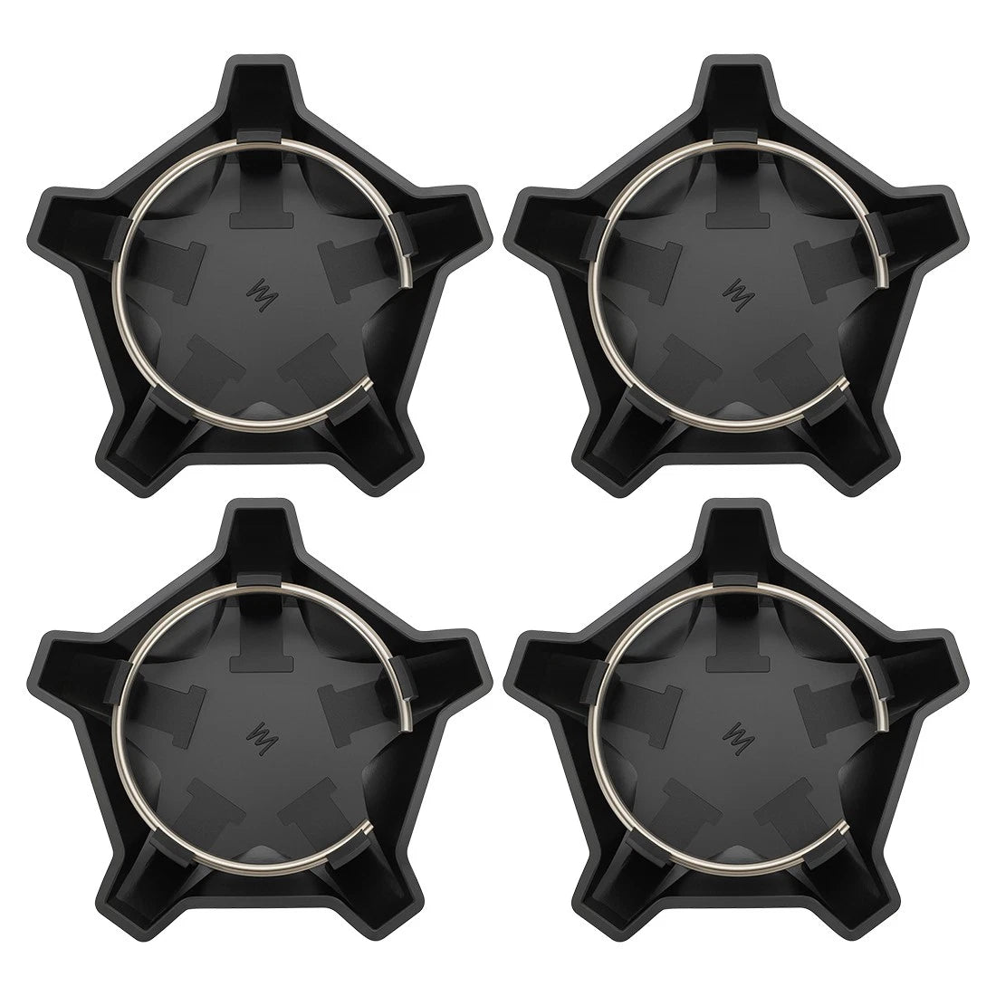 Set of 4 Black 5 Lug Wheel Rim Caps for Polaris RZR Turbo R (2022–2024)