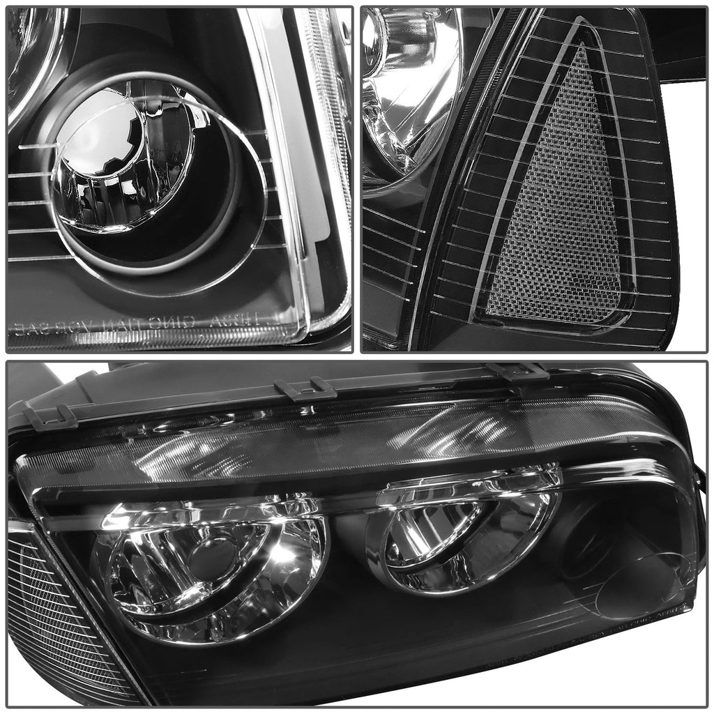 Black/Clear Signal Turn Signal Headlights for Dodge Charger (2006–2010)