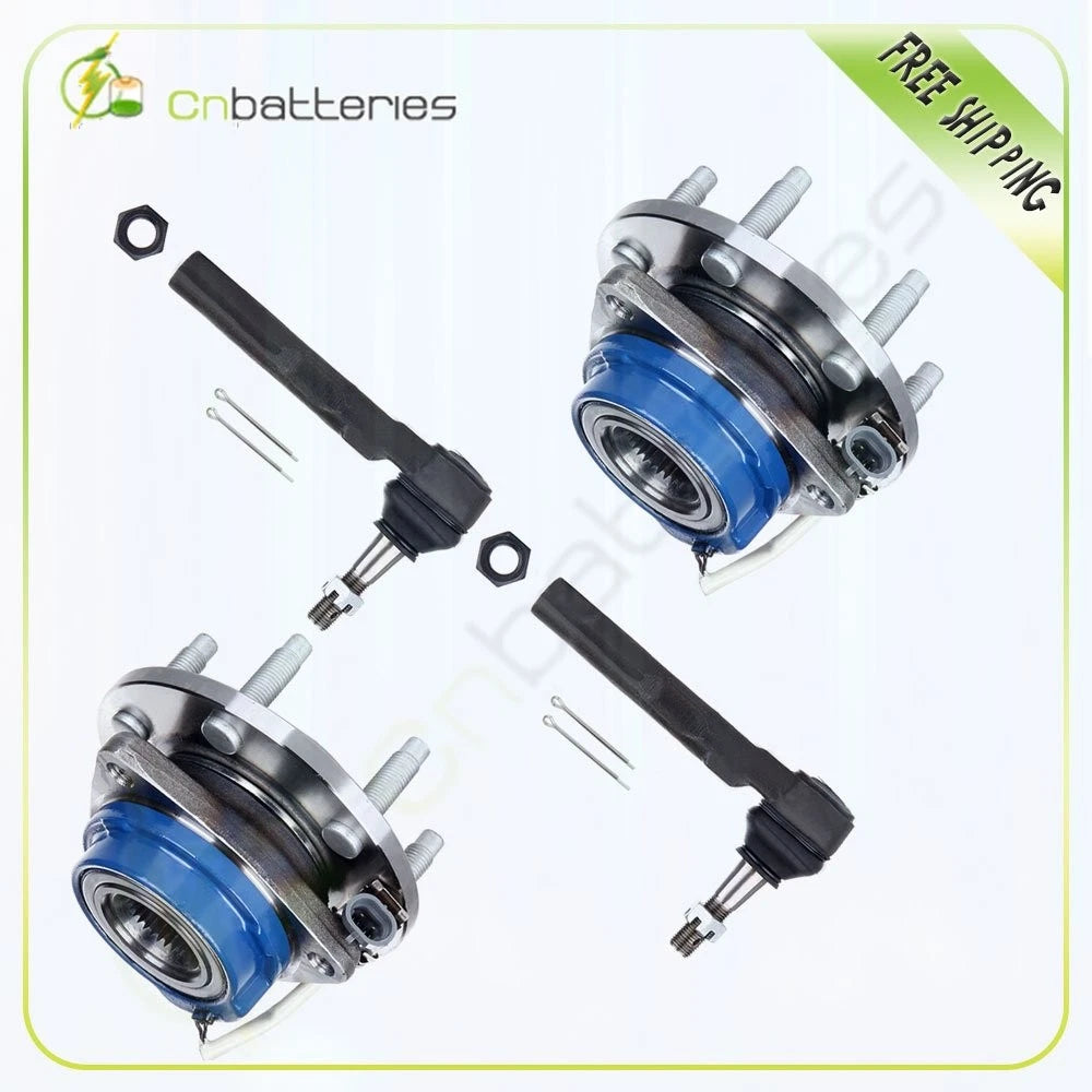 4Pc Wheel Hub Bearings Outer Tie Rod End Kit for Buick Chevrolet Pontiac Saturn