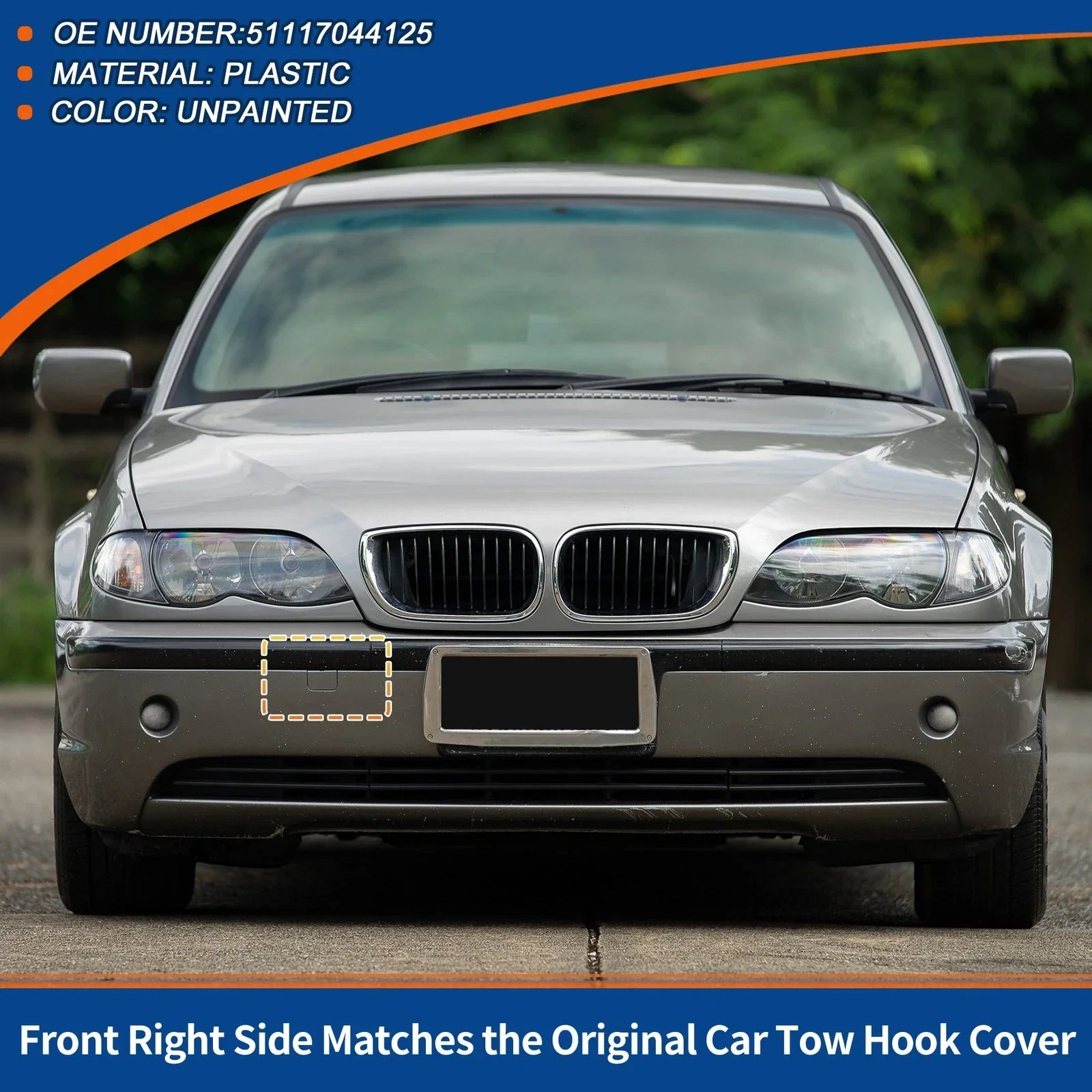 Tow Hook Cover for BMW 3 Series E46 (2001-2005)