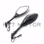 10mm LED Turn Signal Rearview Side Mirrors for Honda Suzuki Cruiser