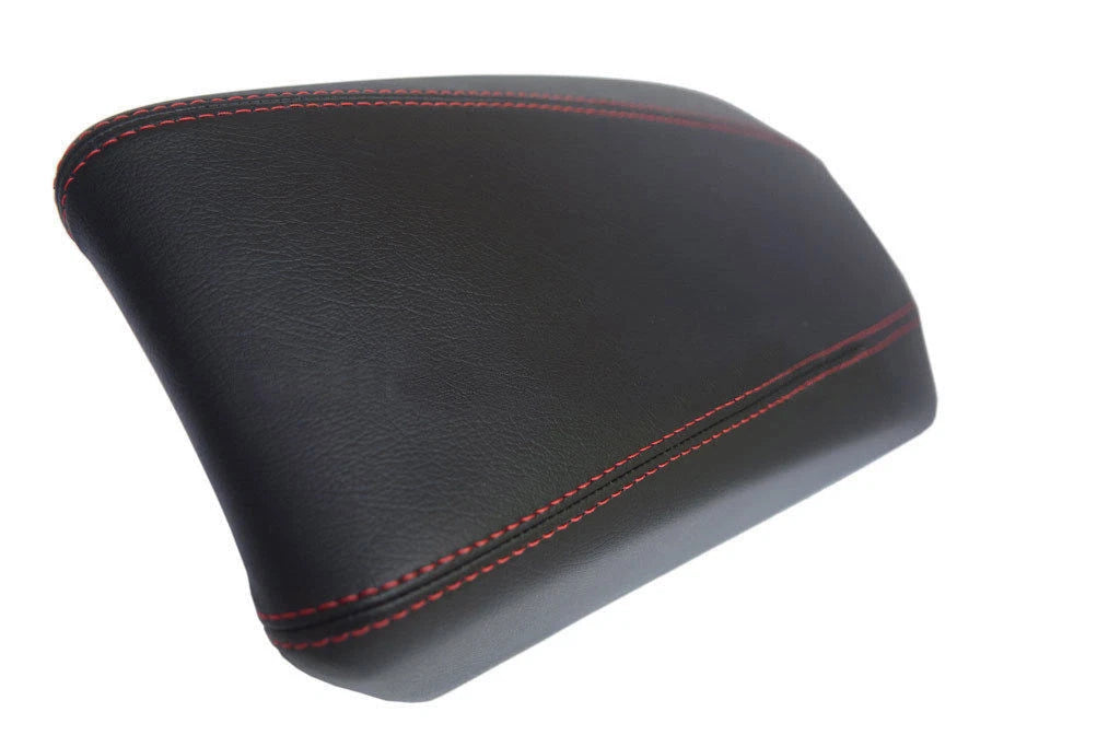 Console Armrest Cover for Hyundai Sonata (2011–2014) Red Stitch PVC Leather
