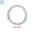 Galvanized Steel Cable 3/16 in x 50 FT 7X19 Strands 4200lbs Strength