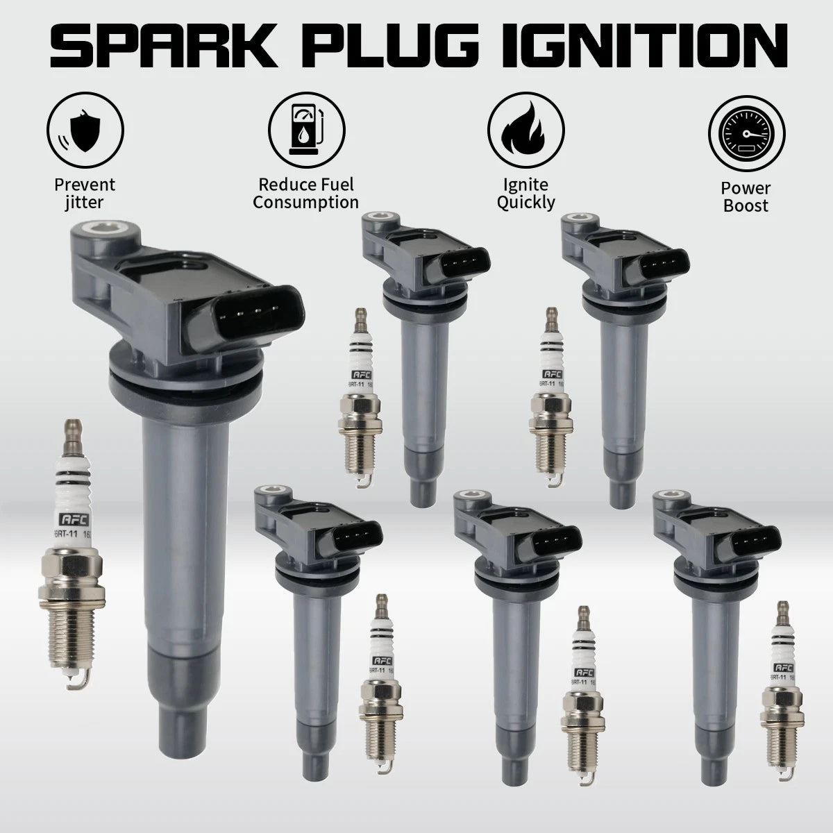 6X Ignition Coils & 6X Spark Plugs for Lexus Toyota Highlander (1998–2006)