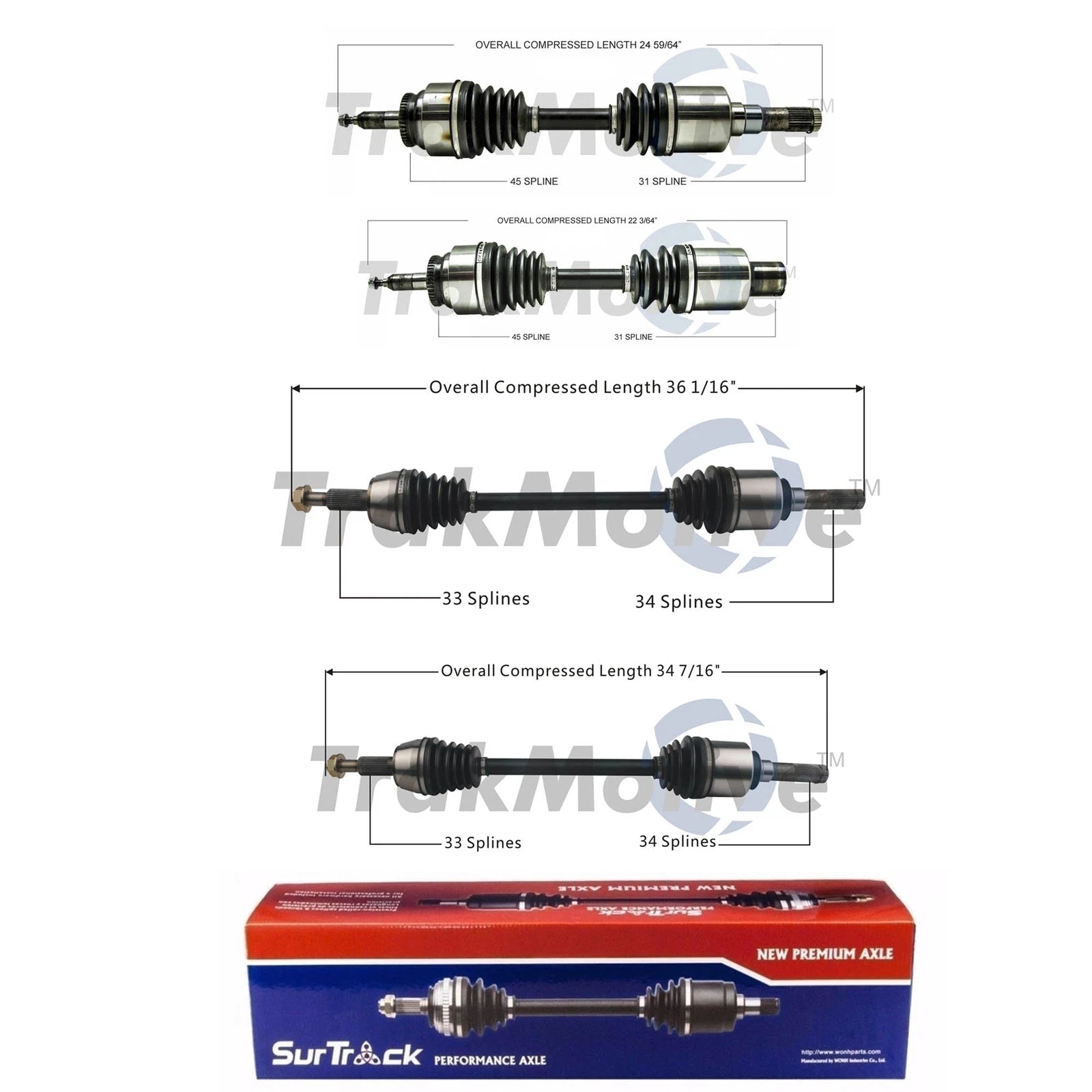 Set of 2 CV Axle Shafts for Ford Expedition Navigator (2003–2006)
