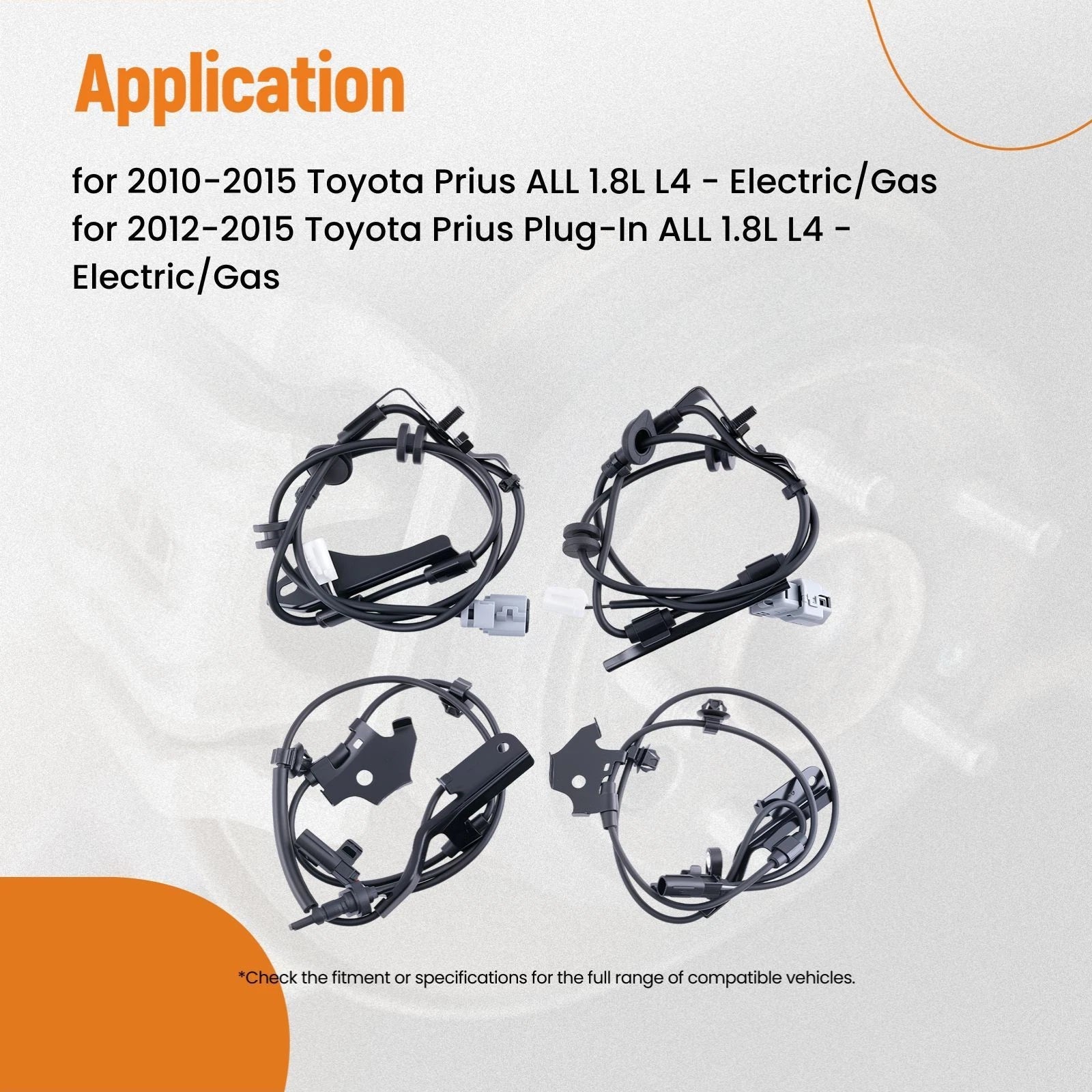 4PCS ABS Wheel Speed Sensor for Toyota Prius (2010–2015) 89516-47100