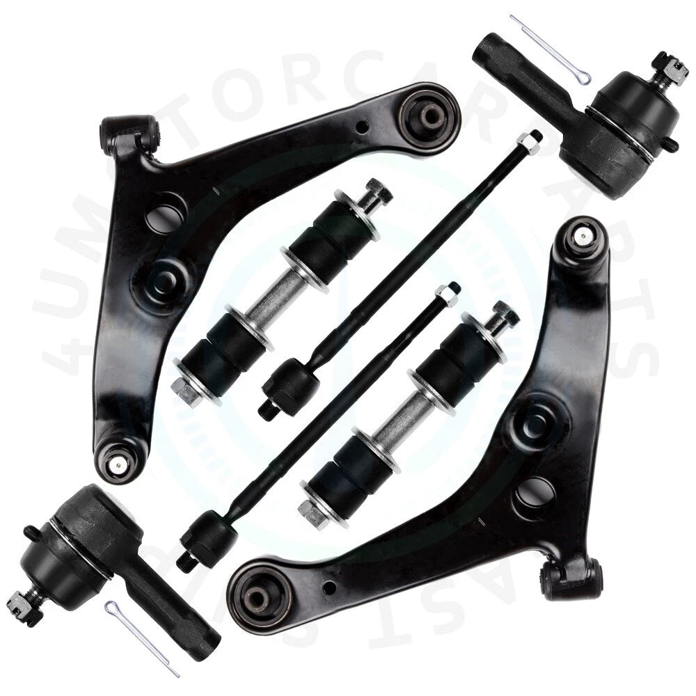 Set of 8 Front Lower Control Arms & Tie Rods for Mitsubishi Lancer 