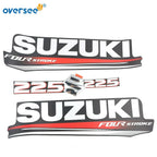 Top Cowling Sticker Kit for Suzuki 4 Stroke 225HP (Graphics Decals)