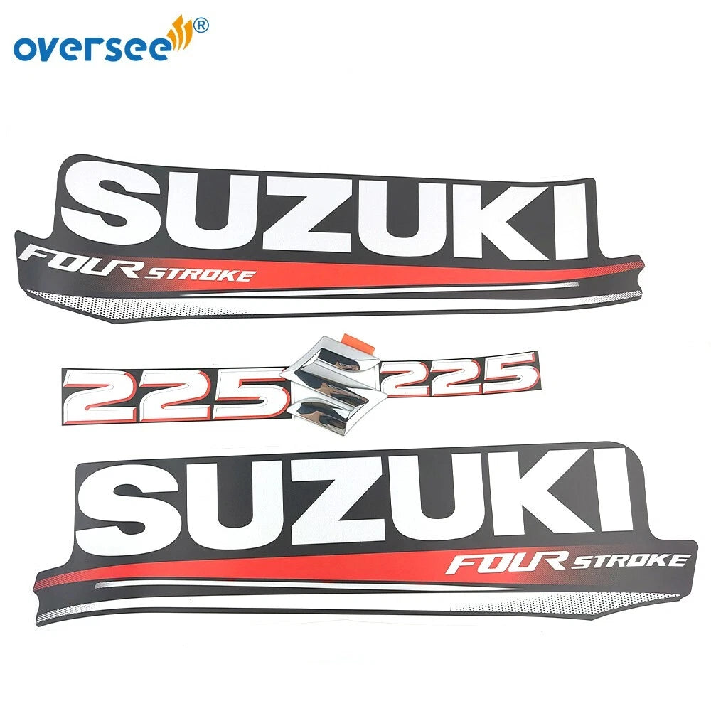 Top Cowling Sticker Kit for Suzuki 4 Stroke 225HP (Graphics Decals)