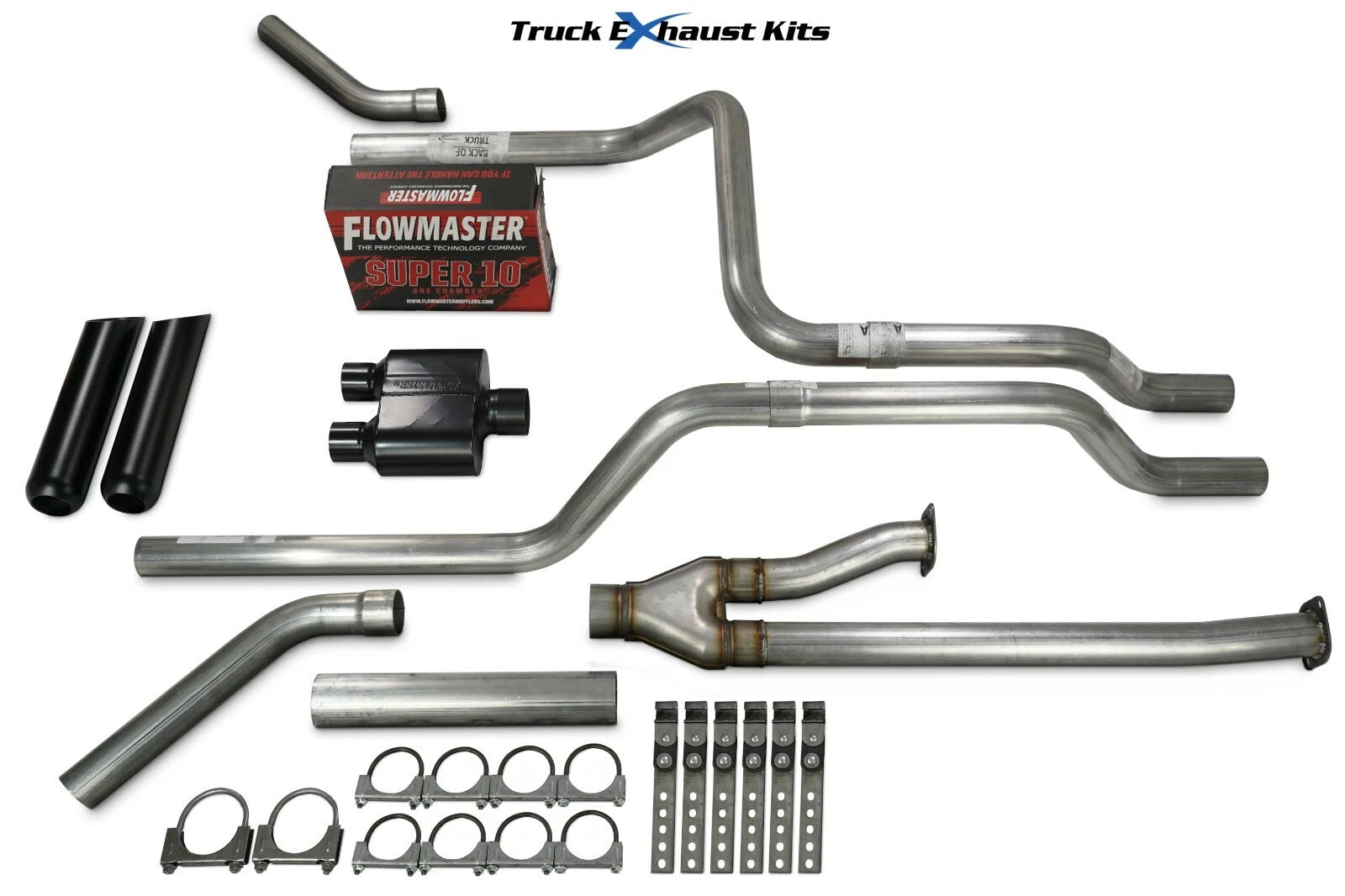 2.5" Dual Exhaust Kit for Toyota Tundra (2014–2021) - Super 10, Black Tip