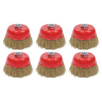 Set of 6 Wire Cup Brushes 4" for Grinders with 5/8" Arbor