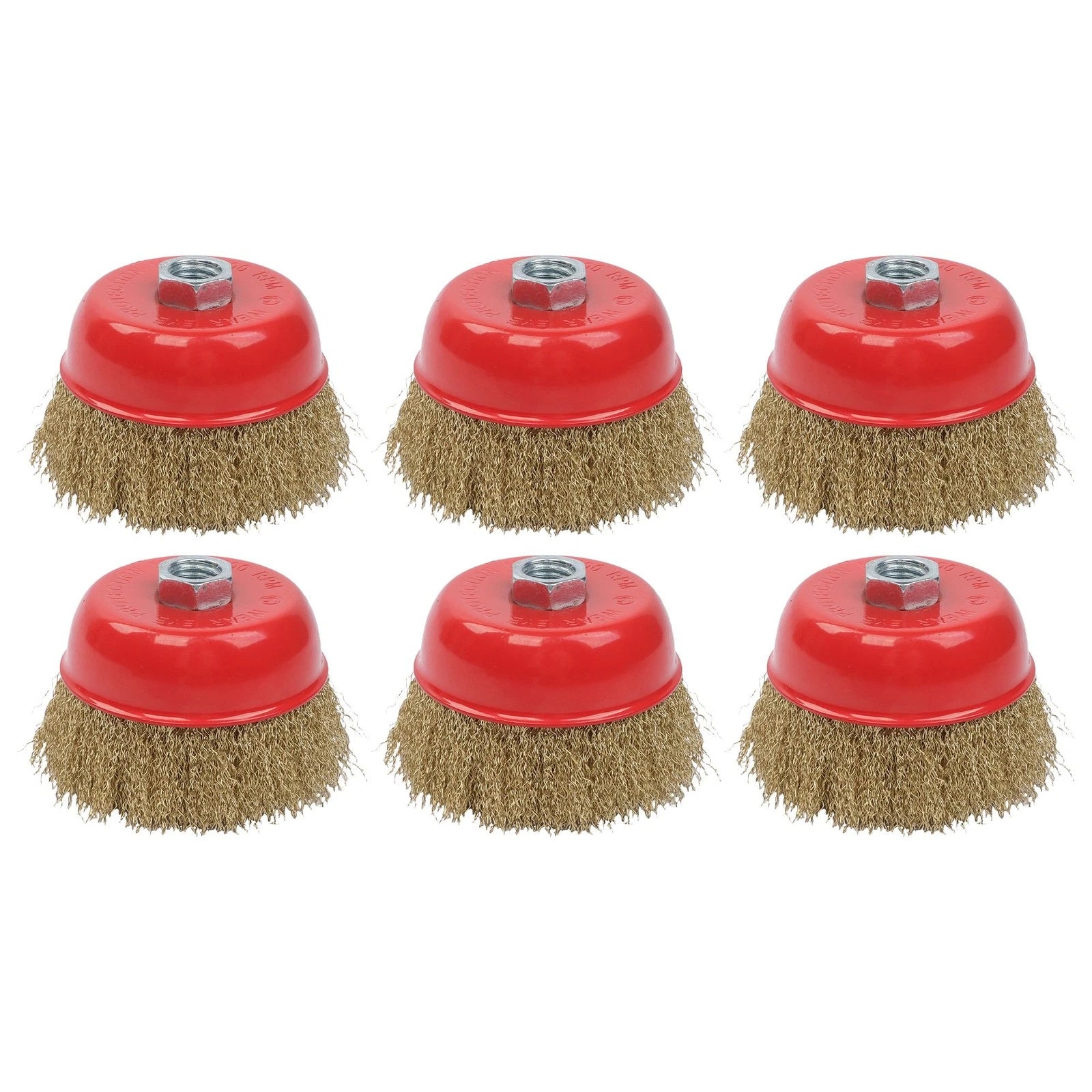 Set of 6 Wire Cup Brushes 4" for Grinders with 5/8" Arbor