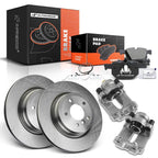 Pair Rear Brake Rotors & Pads with Calipers for BMW 330i 335i (2006–2013)
