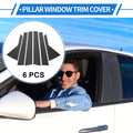 6 Pcs Door Pillar Window Trim for Hyundai Kona Carbon Fiber Black 2018-2023