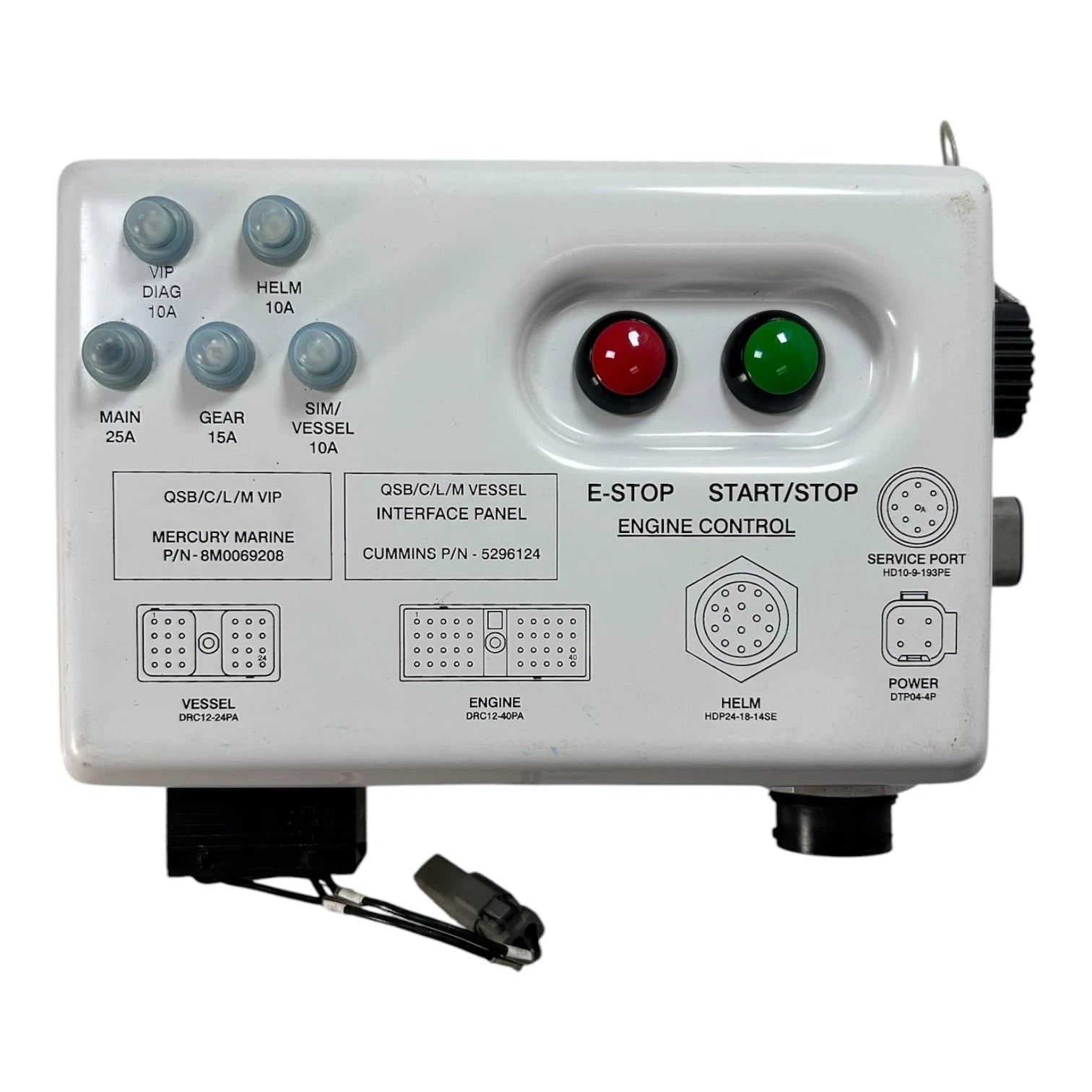 Marine Vessel Interface Panel for Cummins QSB/C/L/M (Mercury 8M0069208)